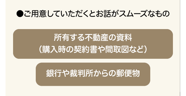 ●ご用意していただくとお話がスムーズなもの