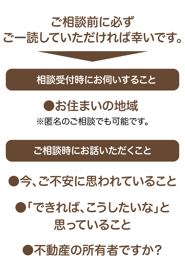 ご相談前に必ずご一読していただければ幸いです。